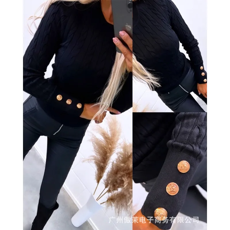 2023 Spring Autumn Women's Clothing Solid Color Twist Texture High Quality Sweater Casual Fashion All-Matching Top
2023 Spring Autumn Women's Clothing Solid Color Twist Texture High Quality Sweater Casual Fashion All-Matching Top
