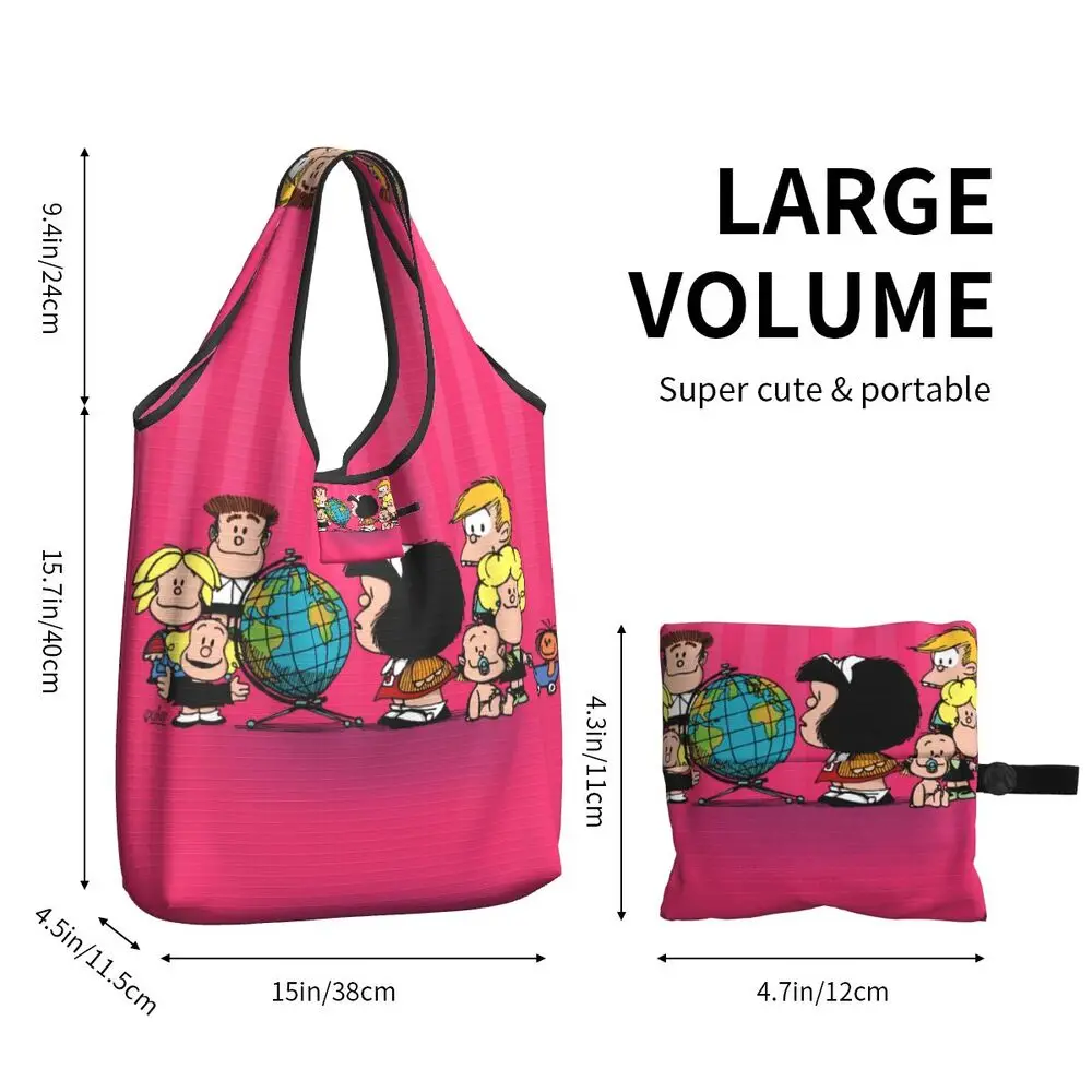 Custom Vintage Mafalda Manga Grocery Shopping Bag 156 S66481f9a1f214d82935e9d944b9adfb31