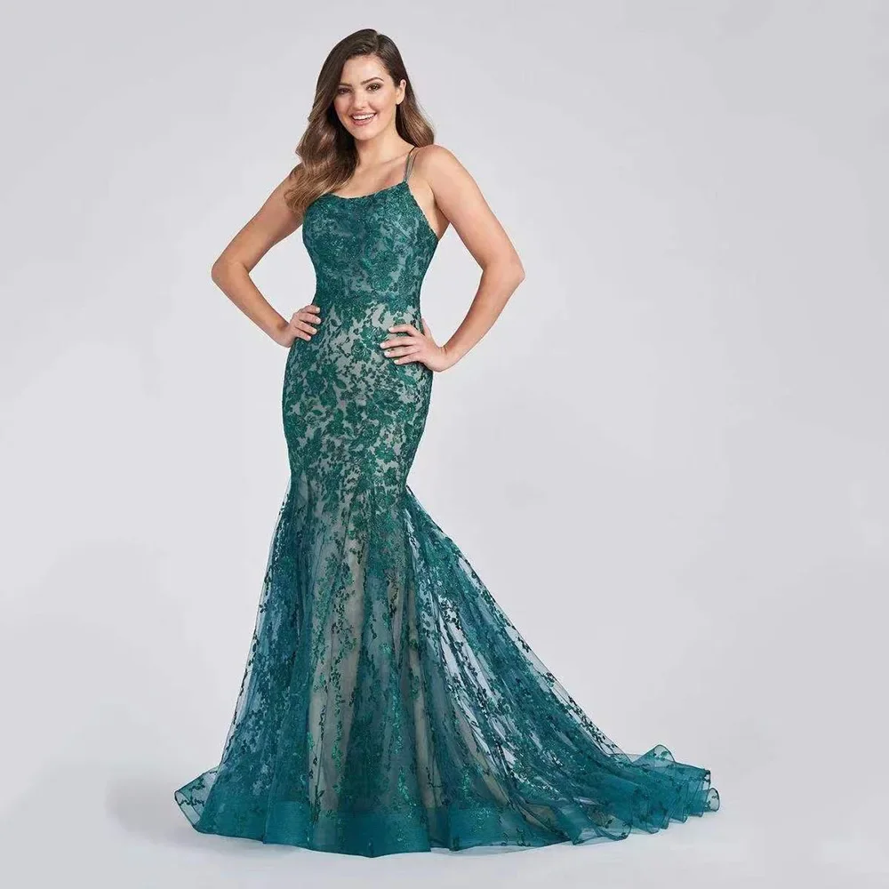 Spring and Summer Women's Clothing Evening Dress Mesh Backless Bandage Sexy Fish Tail Lace Embroidery Sequins Banquet Dress Traf
Spring and Summer Women's Clothing Evening Dress Mesh Backless Bandage Sexy Fish Tail Lace Embroidery Sequins Banquet Dress Traf