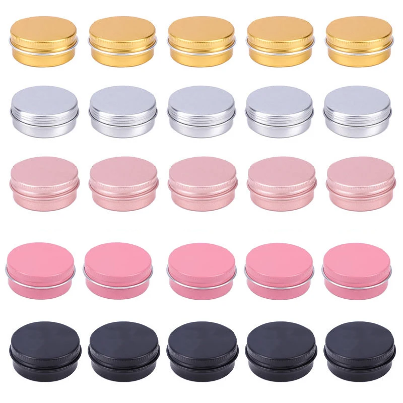 

30Pcs 5ml-60ml Round Lip Balm Tins Cans Aluminum Cosmetic Sample Containers with Screw Lid Metal Empty Storage Travel Tin Jars