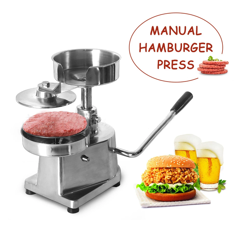 

Hamburger Press 100mm-150mm Manual Burger Maker Equitment Round Meat Shaping Stainless Steel Machine Forming Burger Patty Maker