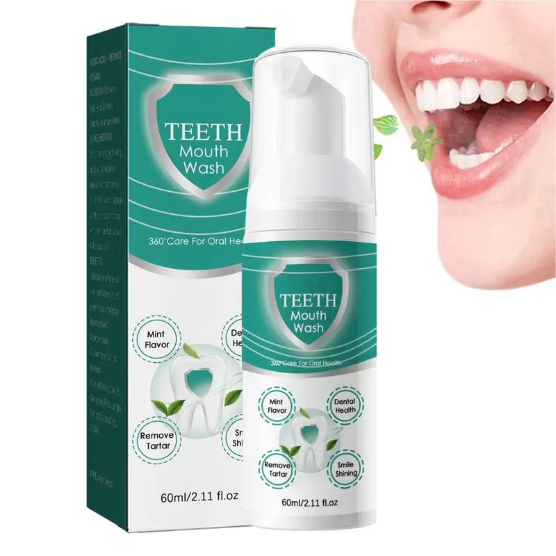 

60ml Teeth Mousse Oral Care Deep Cleansing Mouth Cleanser For Tooth Stains Yellow Stains Remover Toothpaste For Women And Men