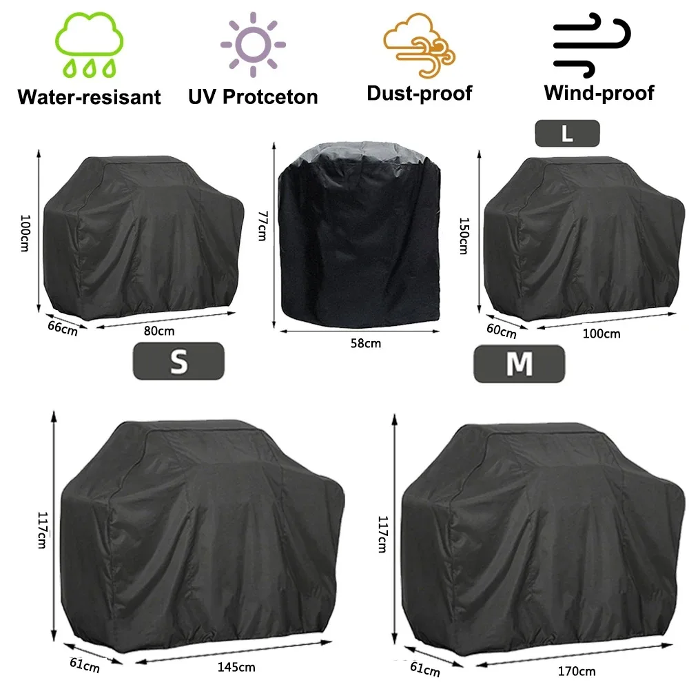 BBQ Cover Outdoor Dust Waterproof Weber Heavy Duty Grill Cover Rain Protective Outdoor Barbecue Cover Round
BBQ Cover Outdoor Dust Waterproof Weber Heavy Duty Grill Cover Rain Protective Outdoor Barbecue Cover Round