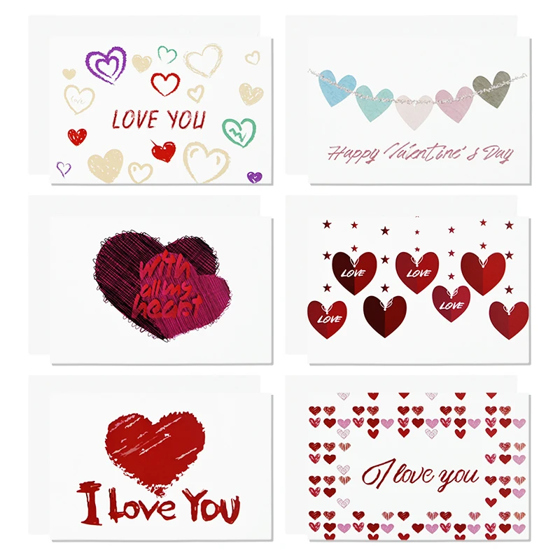 6pcs I Love You Heart Printed Greeting Card Happy Valentine's Day Wedding Party Supplies Invitation Card Holiday Greeting Card
6pcs I Love You Heart Printed Greeting Card Happy Valentine's Day Wedding Party Supplies Invitation Card Holiday Greeting Card