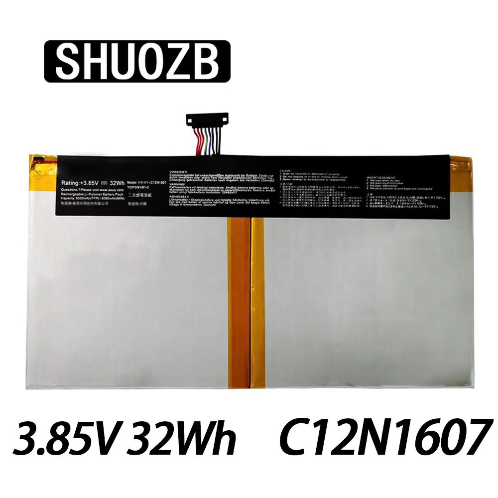 SHUOZB C12N1607 Laptop Battery For Asus Transformer Mini T102H T102HA GR036T GR022T GR035T GR019T Tablet 1ICP3/91/91-2 3.8V 32WH
SHUOZB C12N1607 Laptop Battery For Asus Transformer Mini T102H T102HA GR036T GR022T GR035T GR019T Tablet 1ICP3/91/91-2 3.8V 32WH