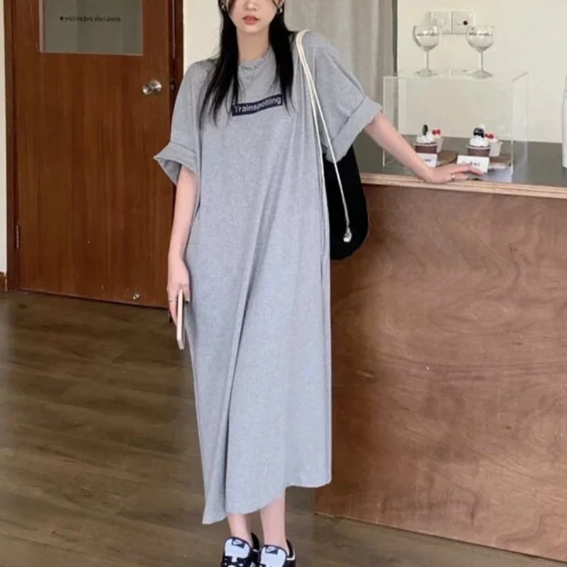 Vintage Casual Women's Plus Size T-Shirts Dress New In Korean Lady's Streetwear Oversize Female Maternity Dress Chic Dress 17 S66515dee085248bab9eecab0a5dc5bcb5