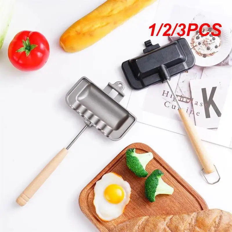 

1/2/3PCS Double-Sided Sandwich Baking Pan Non-Stick Foldable Grill Frying Pan for Bread Toast Breakfast Machine Pancake Maker