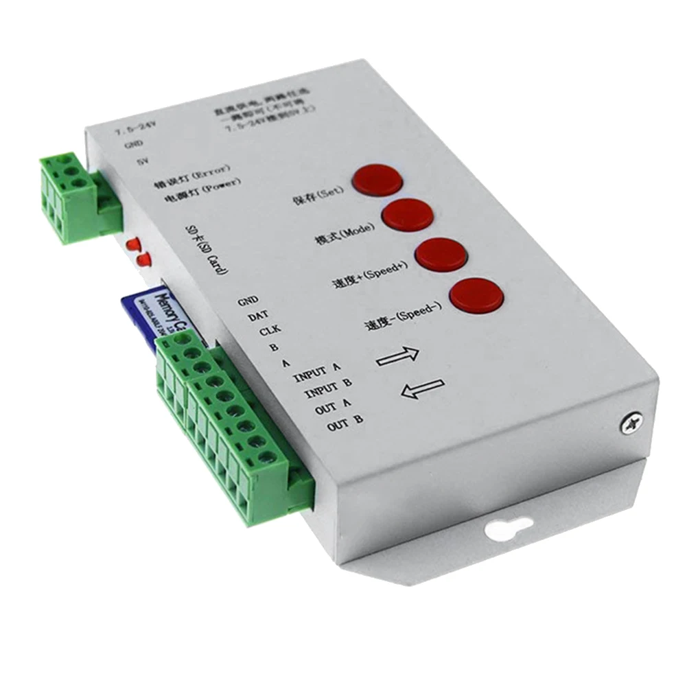 RGB LED Controller T1000S SD Card 2048Pixels Controller for WS2801 WS2811 WS2812B SK6812 LPD6803 DC5-24V
RGB LED Controller T1000S SD Card 2048Pixels Controller for WS2801 WS2811 WS2812B SK6812 LPD6803 DC5-24V