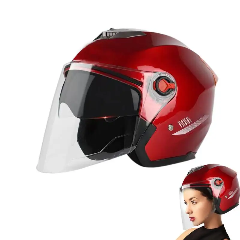 

Motorcycle Double Lens Helmets Open Face Half Helmet Motorcycle Cycling Equipment Motorbike Helmets Open Face Half Men Women