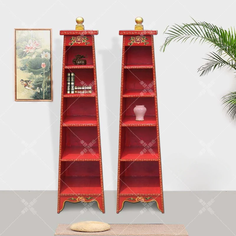 

Книжная полка, книжный шкаф, полка для хранения в античном стиле, мебель из массива дерева