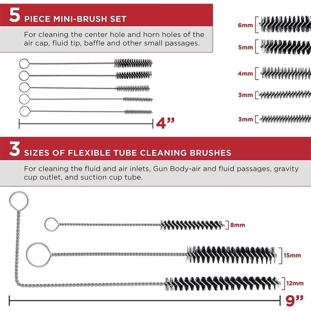 Airbrush Special Lubricating Cleaning Repair Tool 23pcs Airbrush SprayGun Cleaning Brush Set Detail Set Straight Fiber Brush
Airbrush Special Lubricating Cleaning Repair Tool 23pcs Airbrush SprayGun Cleaning Brush Set Detail Set Straight Fiber Brush