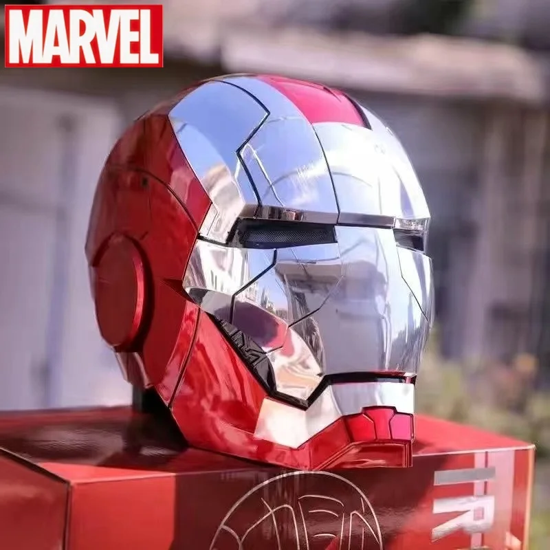 

Marvel Iron Man Tony Electric Helmet Multi-piece Opening And Closing English Voice Control Mk5 1:1 Wearable Figure Toys Gifts