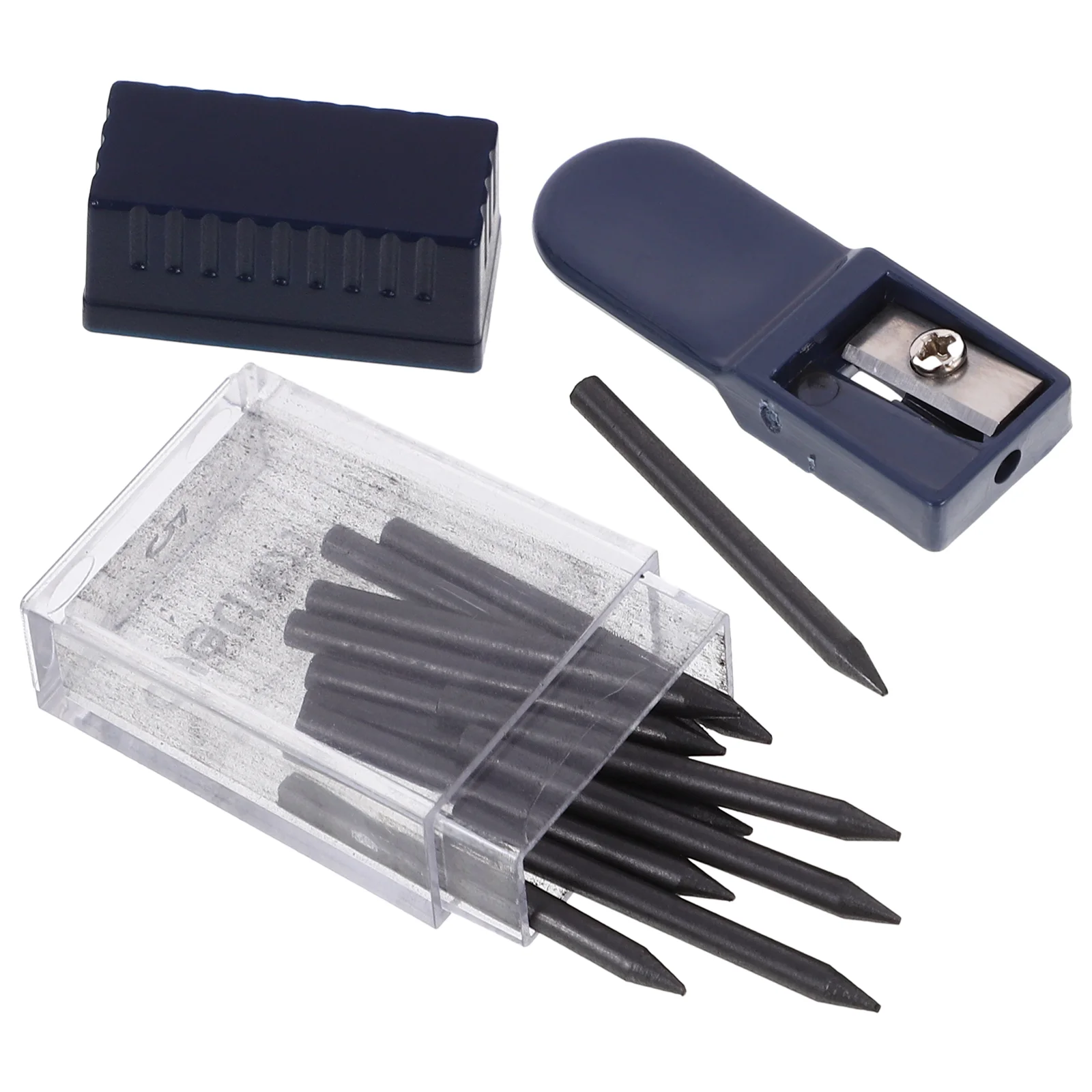 

1 Set 2mm Compass Core Replacement Pencil Lead Stationery with Pencil Sharpener for Students Drafting Tools Compasses Tool