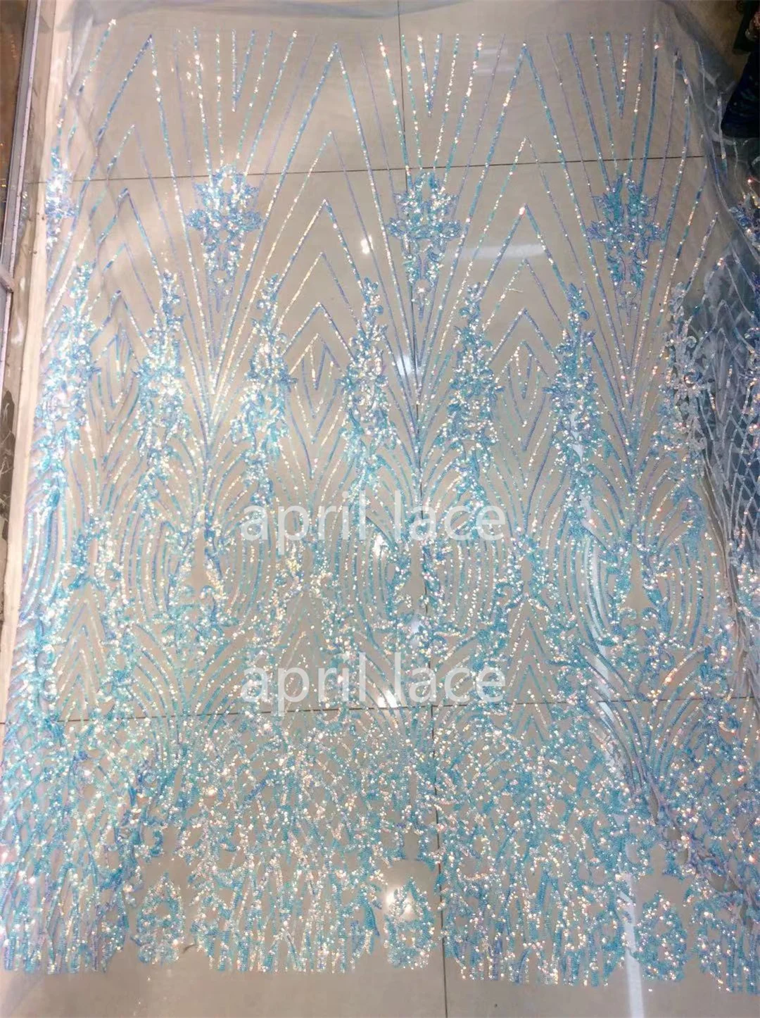 

London Lady JU23-1-1 Spring Flower Dobby Sequin 2023 April 5Yards Fashion Bridal Wedding Haute Couture Lace Fabric