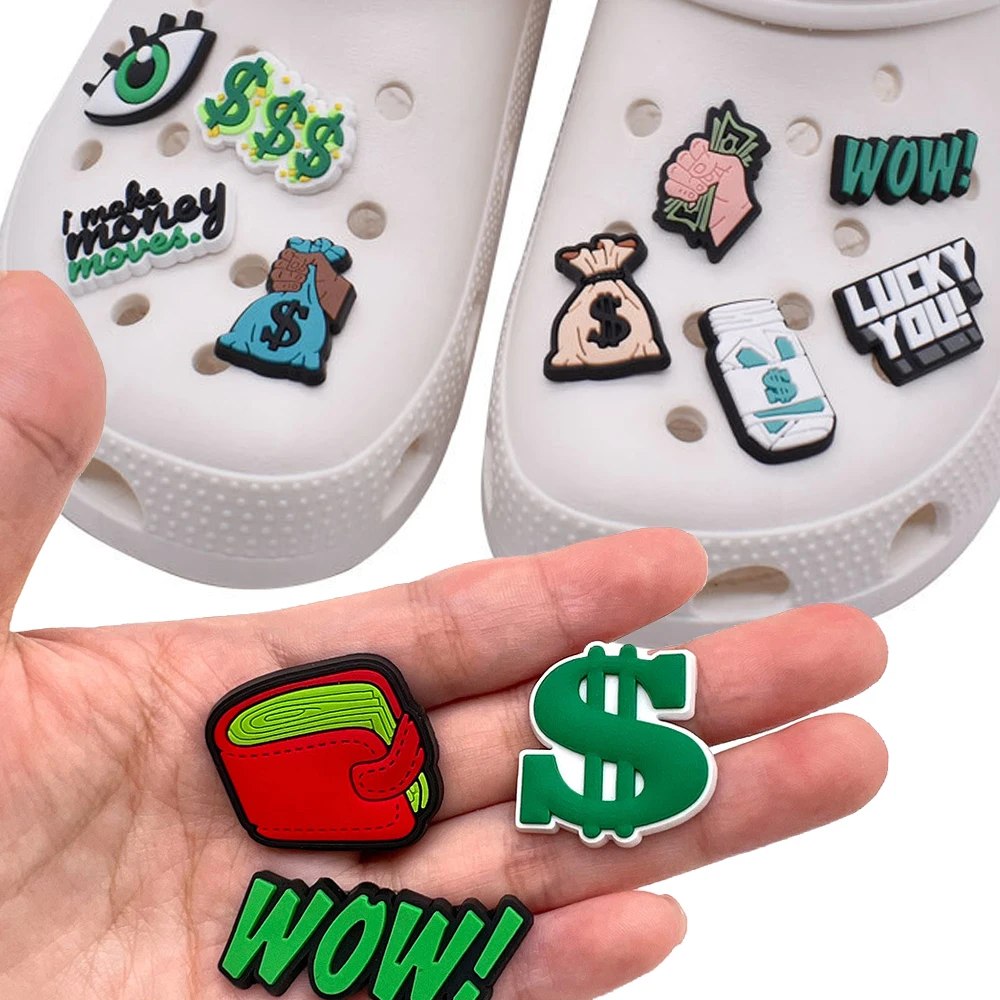 Wholesale 1pcs PVC Shoe Accessories for Crocs Charms Money Badge Women Clogs Buckle Kids Pins Decoration Jeans Wristbands
Wholesale 1pcs PVC Shoe Accessories for Crocs Charms Money Badge Women Clogs Buckle Kids Pins Decoration Jeans Wristbands
