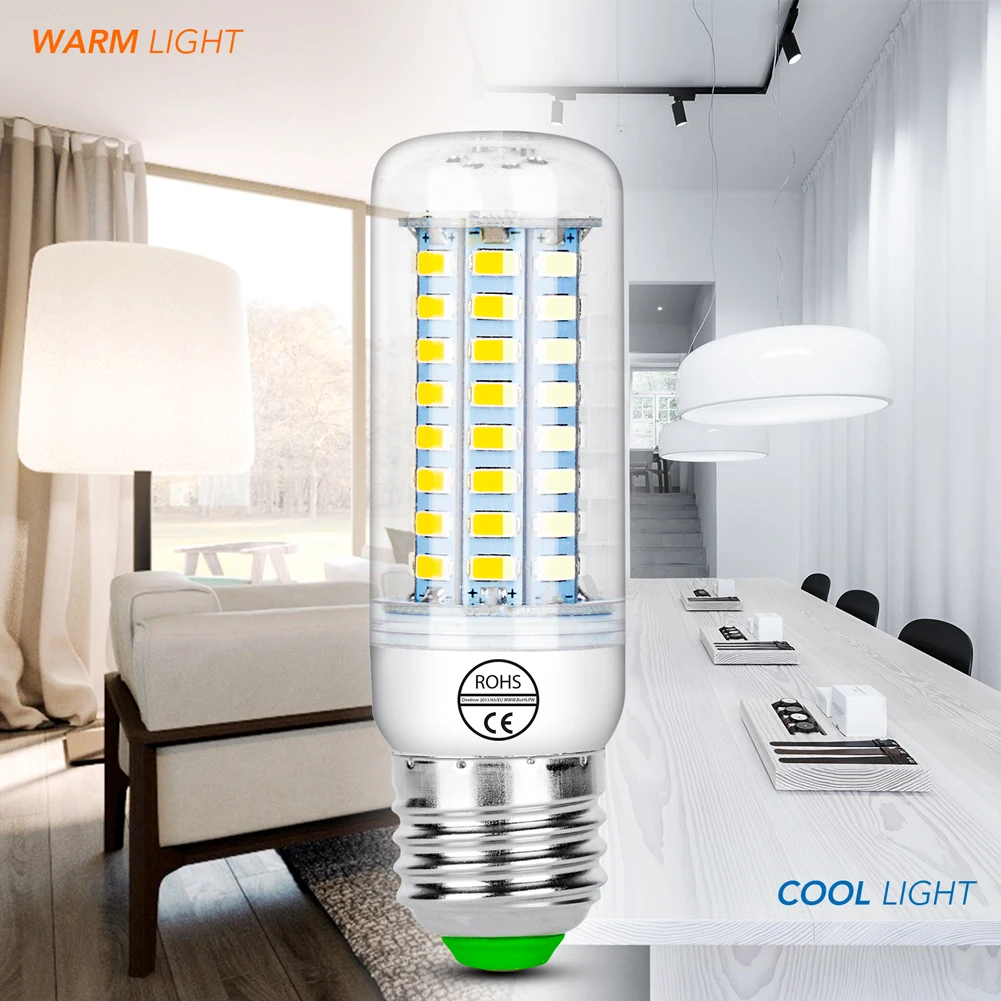 

220V Spotlight LED Light E27 Corn Lamp E14 Bombilla GU10 LED Chandelier B22 Candel Light Emitting Diode Power Bulb For Home G9