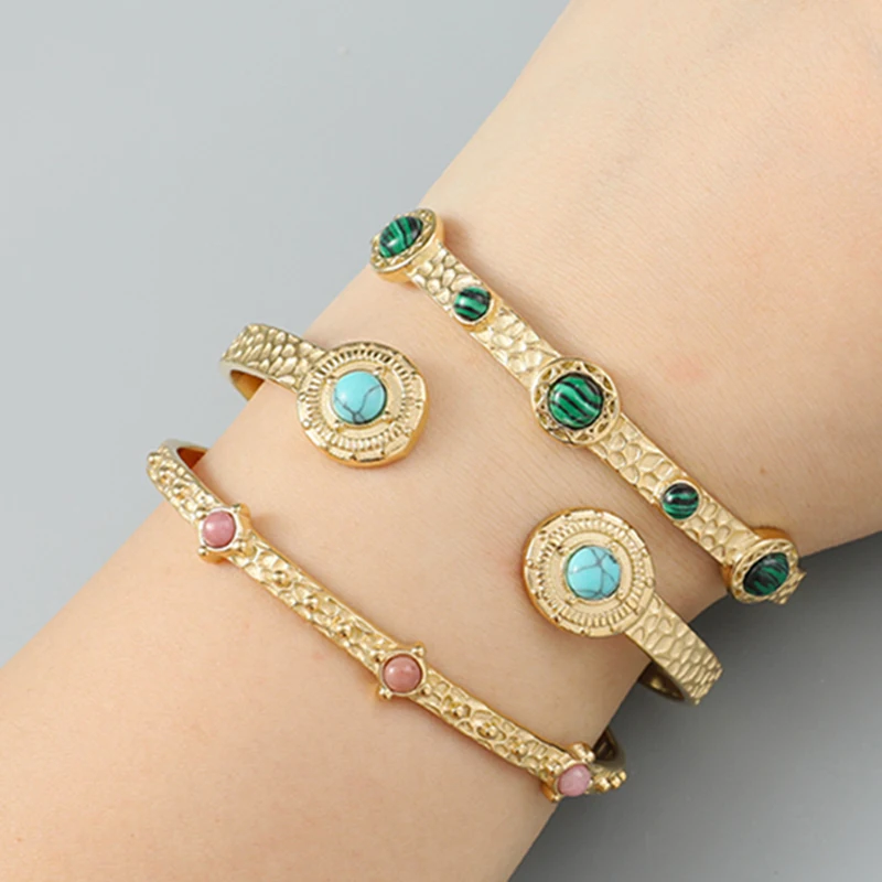 Turquoises Bangles Open Adjustabl Cuff Vintage Bohemia Stainless Steel Bracelet for Women Charm Bracelets for Women Jewelry Gift
Turquoises Bangles Open Adjustabl Cuff Vintage Bohemia Stainless Steel Bracelet for Women Charm Bracelets for Women Jewelry Gift