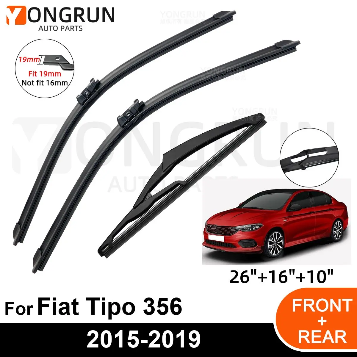 Щетка стеклоочистителя для переднего и заднего стекла Fiat Tipo 356 2015-2019, резиновые аксессуары, 3 шт.
Щетка стеклоочистителя для переднего и заднего стекла Fiat Tipo 356 2015-2019, резиновые аксессуары, 3 шт.