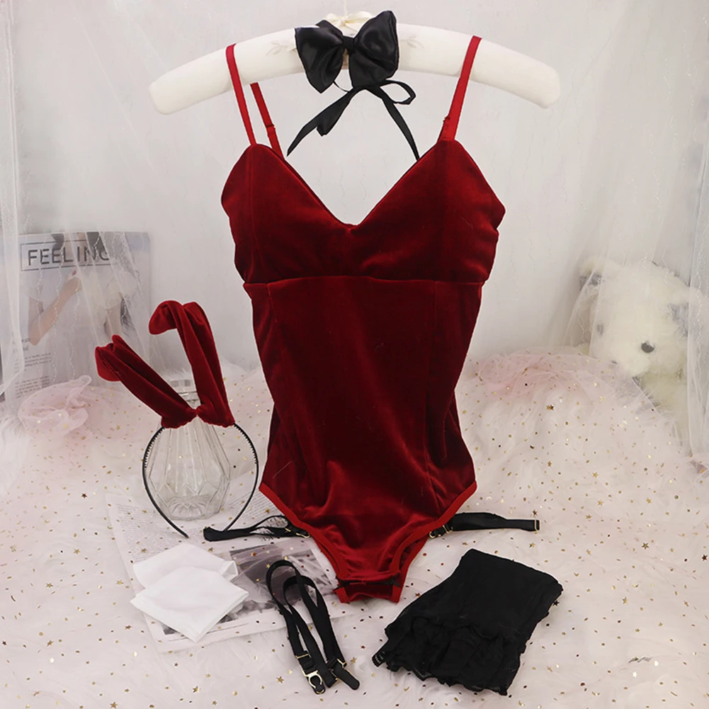 6PCs Sissy Lingerie Men Christmas Sexy Bunny Halter Uniform With Chest Pad Bodysuit Erotic Cosplay Costume Crossdress Nightwear
6PCs Sissy Lingerie Men Christmas Sexy Bunny Halter Uniform With Chest Pad Bodysuit Erotic Cosplay Costume Crossdress Nightwear