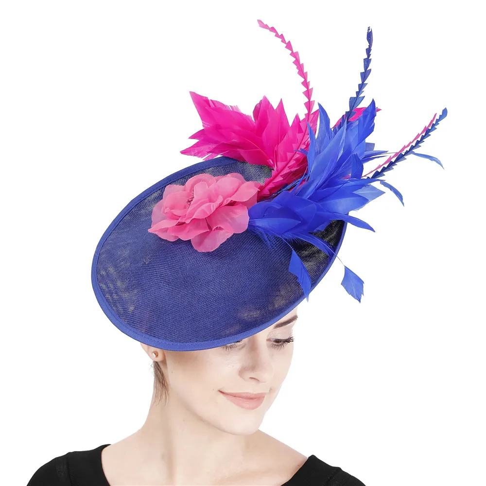 

Elegant Women Big Derby Fascinators Hats Millinery Headbands Ladies Chuch Formal Headpiece Flower Headwear Cocktail Accessories