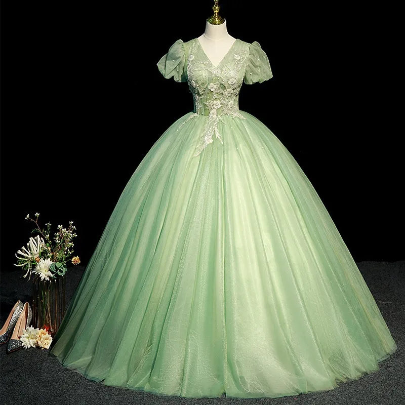 Luxury Sage Green Quinceanera Dress V Neck Tulle Sequined Appliques Beading Corset Sweet 15 Vestidos De Quinceañera Ball Gowns
Luxury Sage Green Quinceanera Dress V Neck Tulle Sequined Appliques Beading Corset Sweet 15 Vestidos De Quinceañera Ball Gowns