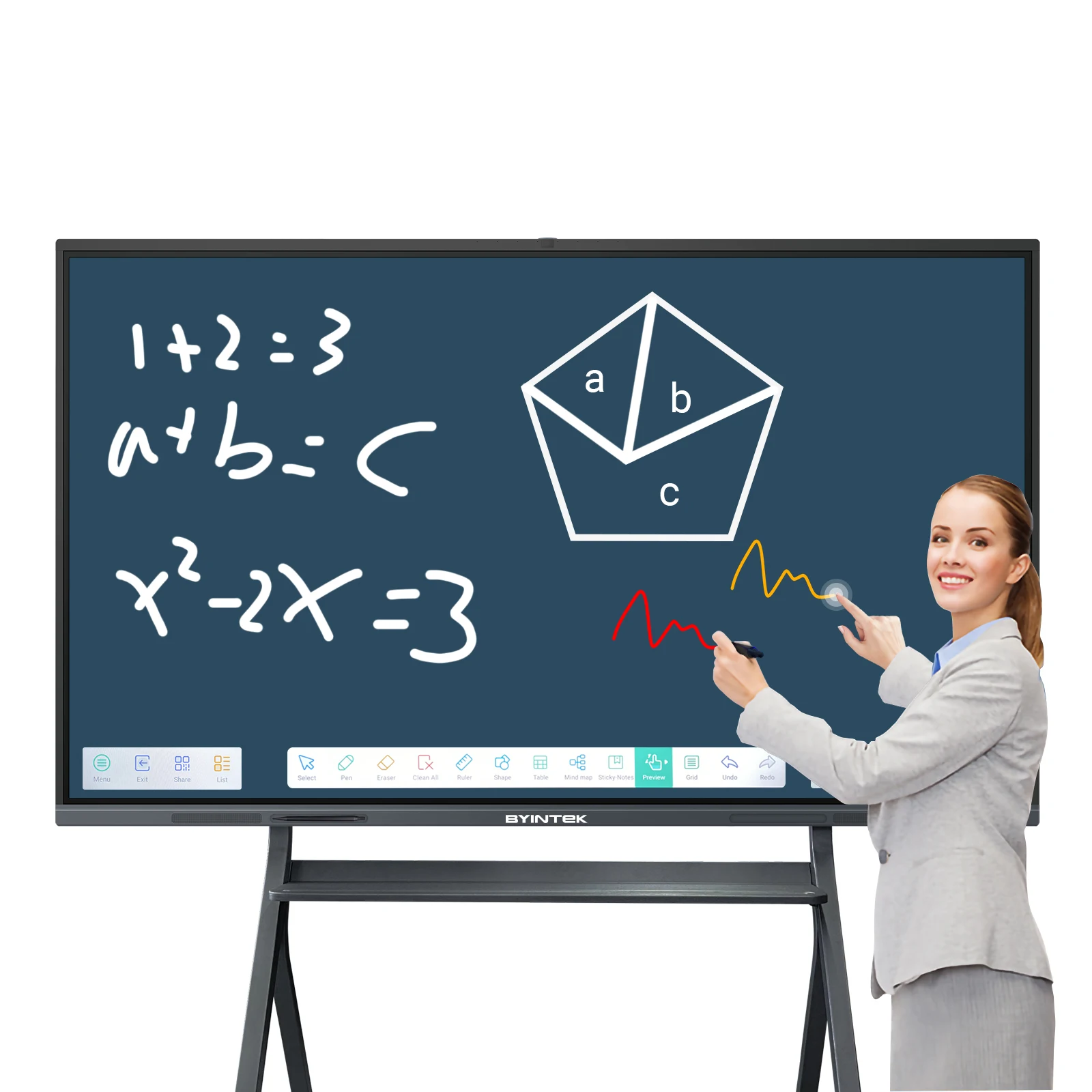 

BYINTK 75inch 4K Digital Boards intelligent electronic whiteboard and conference all-in-one touch screen teaching Whiteboard