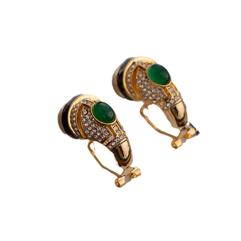 Bilandi-Boucles d'oreilles en verre rétro pour femme, bijoux géométriques, grande perle simulée, haute qualité, tempérament vintage 5