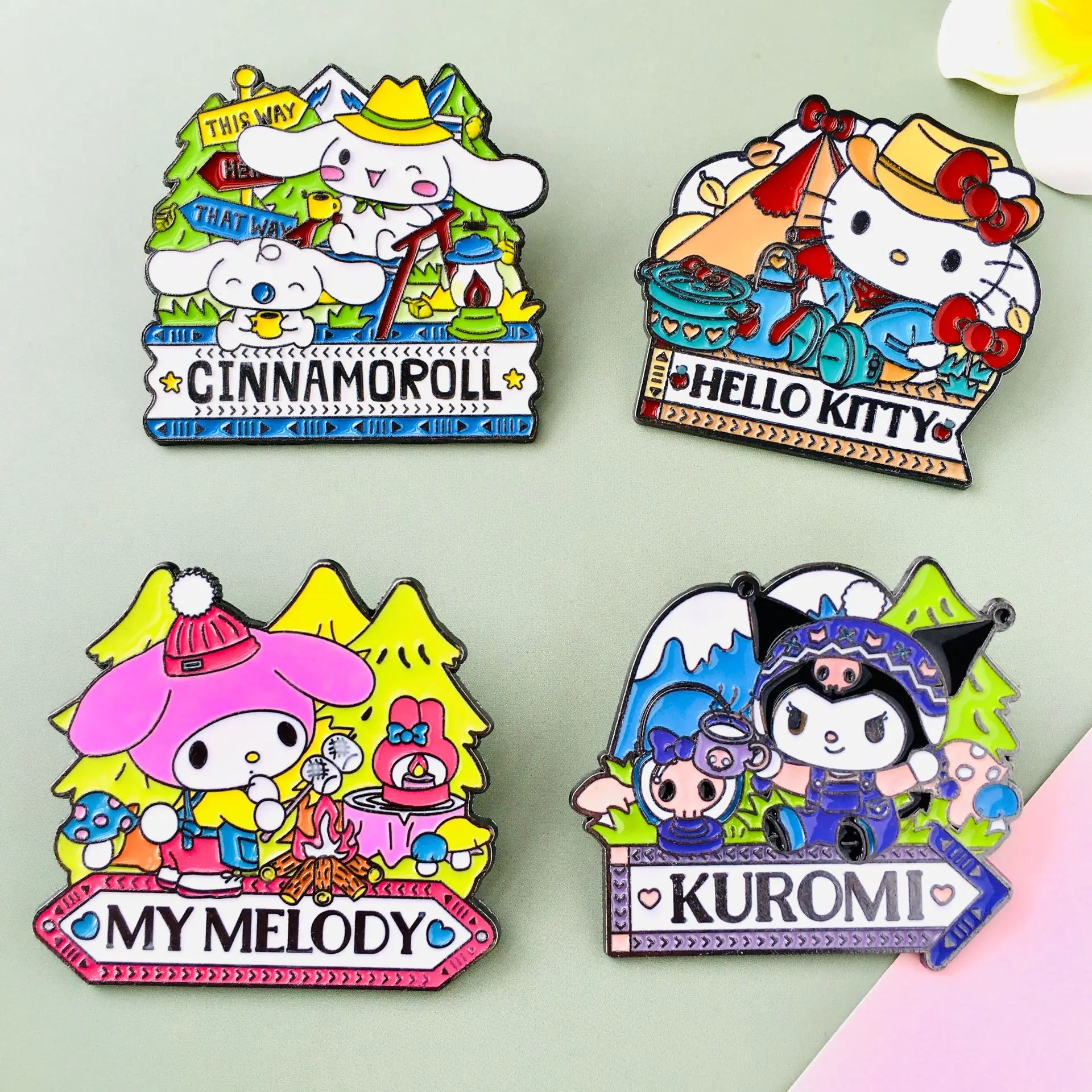 4 Pcs Sanrio Brooch Fashion Hello Kitty Kuromi My Melody Flower Enamel Pin Cinnamoroll Metal Badge Backpack Clothing Accessories
4 Pcs Sanrio Brooch Fashion Hello Kitty Kuromi My Melody Flower Enamel Pin Cinnamoroll Metal Badge Backpack Clothing Accessories