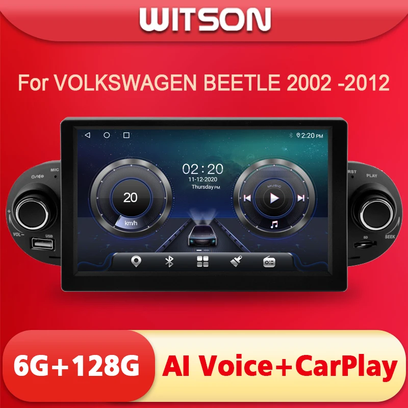 Автомобильный DVD-плеер WITSON AI VOICE на Android 11 с GPS для VOLKSWAGEN BEETLE 2000-2011 2012 Видео Стерео 2din