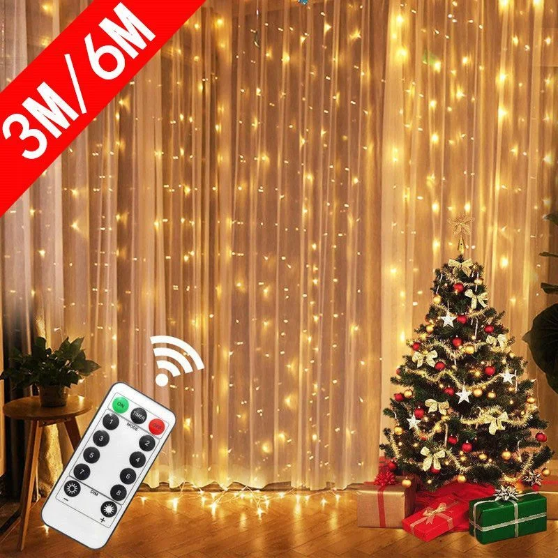 3/4/6M LED Garland Curtain Lights 8 Modes USB Remote Control Fairy Lights String Wedding Christmas Decor for Home Festival Lamp
3/4/6M LED Garland Curtain Lights 8 Modes USB Remote Control Fairy Lights String Wedding Christmas Decor for Home Festival Lamp