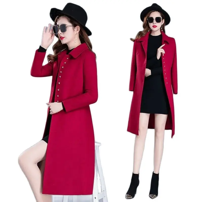 Fashion Design Women Woolen Coat 2022 Spring Autumn Single-Breasted Lined Jacket Mid-Length Thick Winter Windbreaker Outerwear
Fashion Design Women Woolen Coat 2022 Spring Autumn Single-Breasted Lined Jacket Mid-Length Thick Winter Windbreaker Outerwear