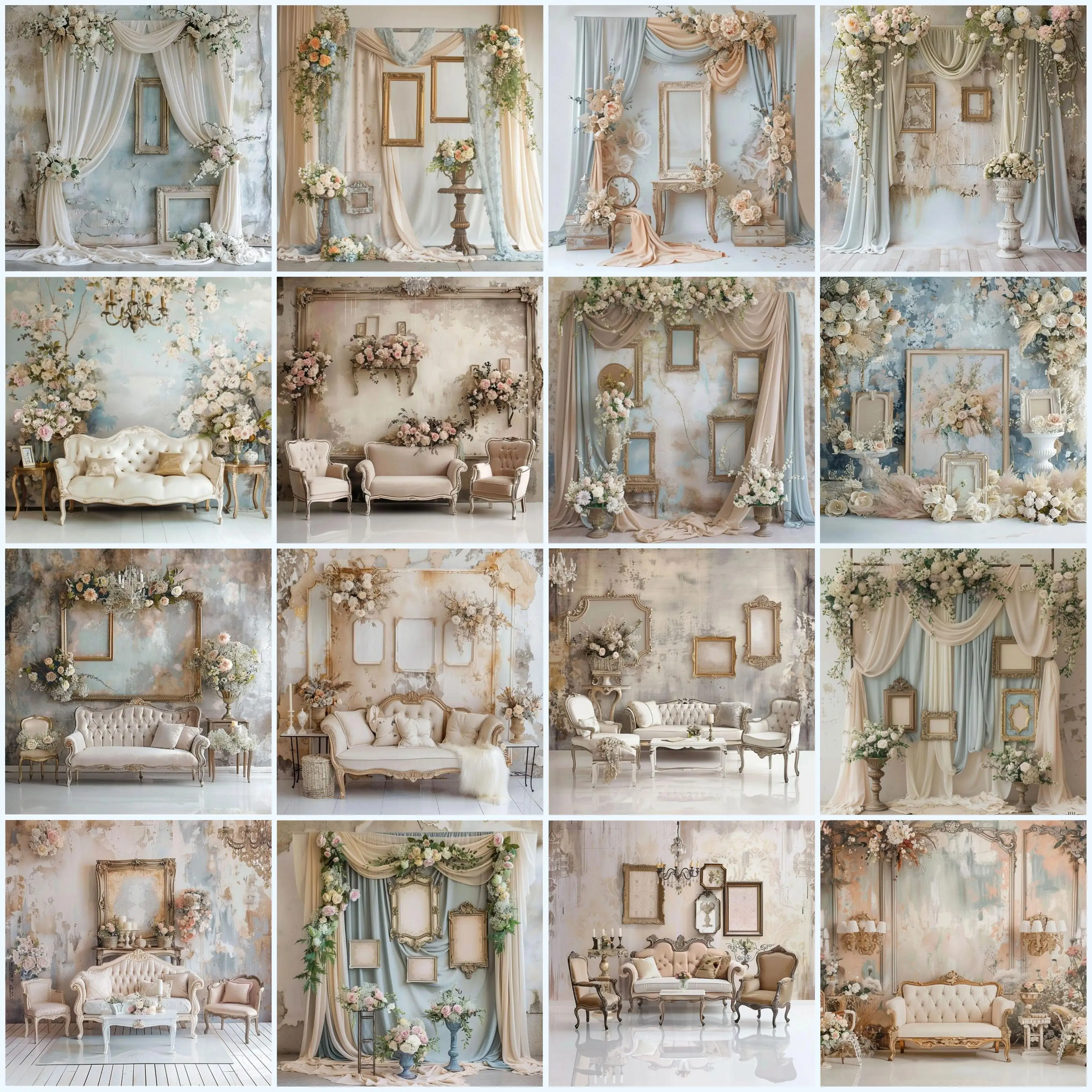 

Mehofond Photography Backgrounds Romantic Vintage Frame Wall Flowers Maternity Wedding Portrait Photo Backdrop Photocall Props