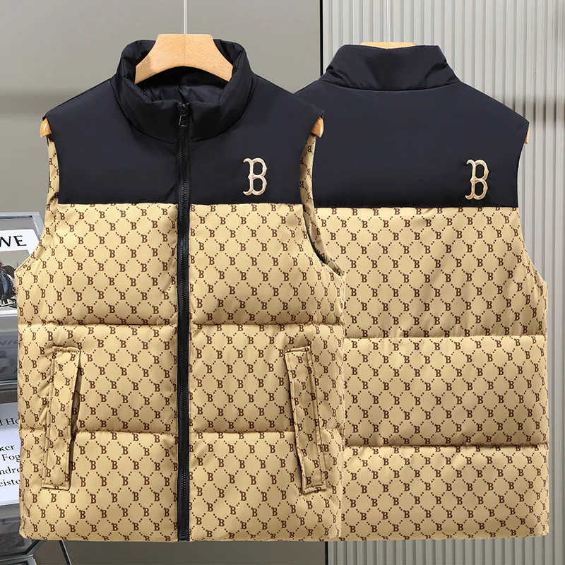 Spliced Embroidered Letters Cotton Vest Men's Thick Warm Vests Jackets Autumn Winter Casual Waistcoats Sleeveless Clothing
Spliced Embroidered Letters Cotton Vest Men's Thick Warm Vests Jackets Autumn Winter Casual Waistcoats Sleeveless Clothing