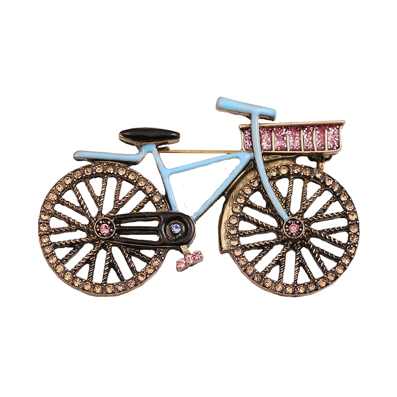 Фото Модная креативная цветная Брошь Стразы для велосипеда милая Женская куртка