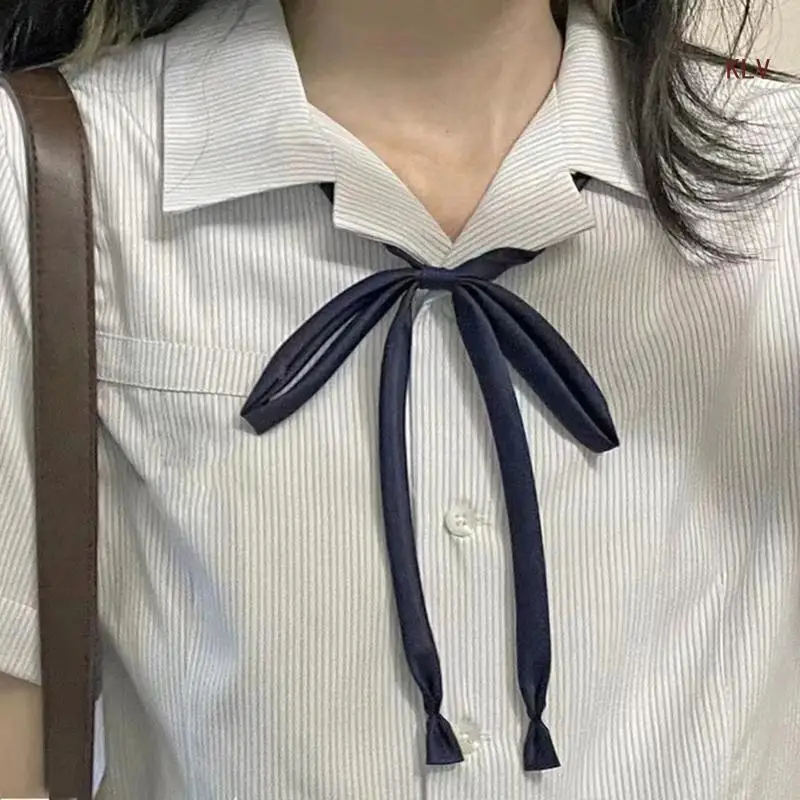 

Japanese School Uniform Shirt Accessories JK Bow Tie Ribbon Long Bowtie Students Solid Color Pre-Tied Adjustable Necktie