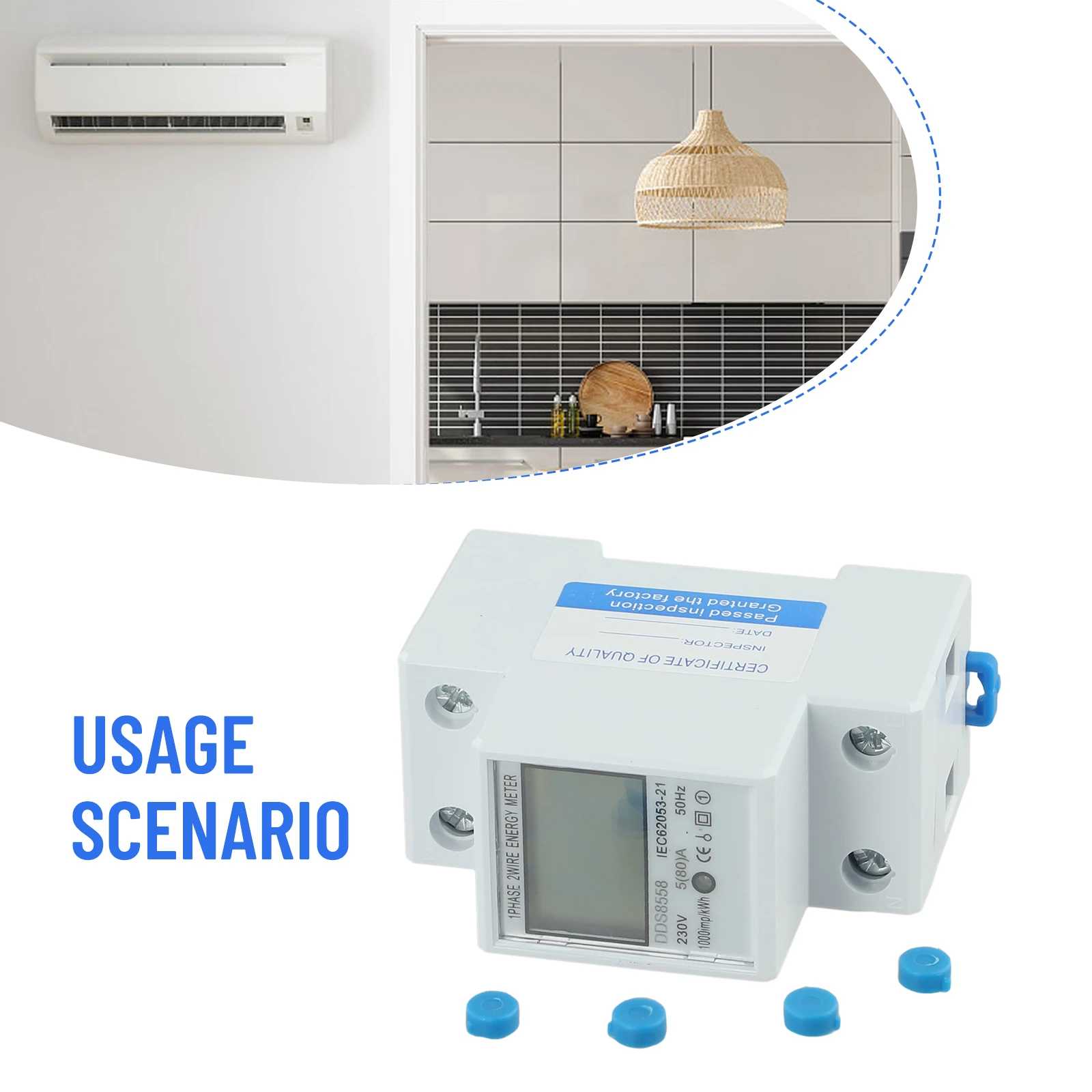 Digital LCD With Backlight Display Kwh Wattmeter Power Consumption Energy Meter Electric Din Rail 230V Embedded End Cap
Digital LCD With Backlight Display Kwh Wattmeter Power Consumption Energy Meter Electric Din Rail 230V Embedded End Cap