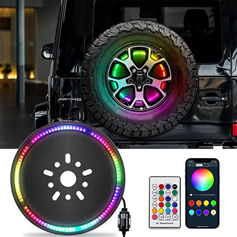 1PC Round Black Spare Tire Wheel LED Brake light Remote&Bluetooth app Controller for Wrangler JK JKU 2007-2018, YJ TJ LJ 1987-20
1PC Round Black Spare Tire Wheel LED Brake light Remote&Bluetooth app Controller for Wrangler JK JKU 2007-2018, YJ TJ LJ 1987-20