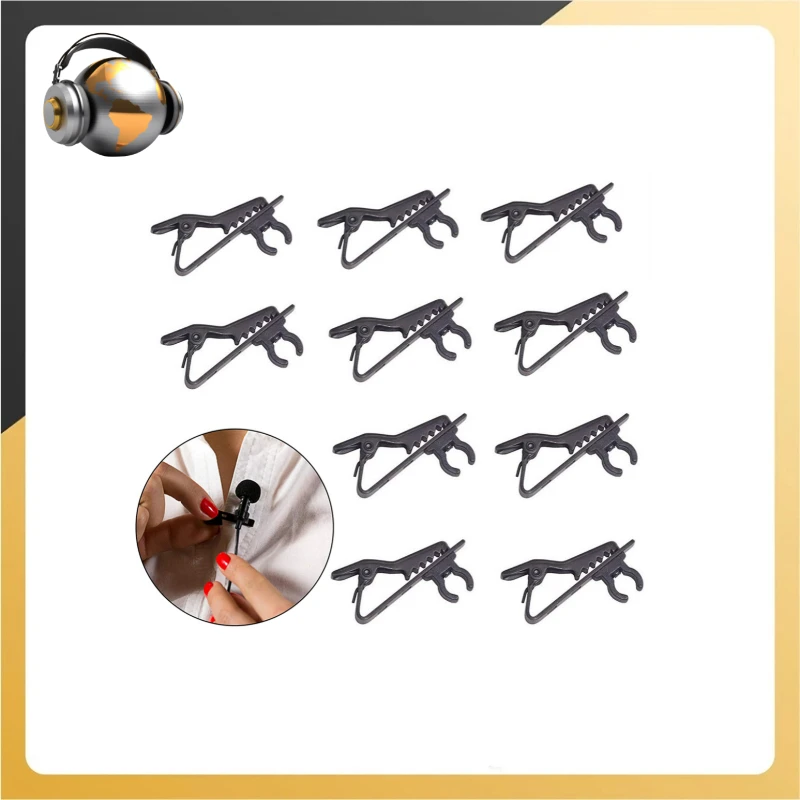 10pcs Universal Lavalier Mic Clip Lapel Collar Clothes Tie Lightweight Microphone Clamp Metal Holder Mini Mic Support Clip Kit
10pcs Universal Lavalier Mic Clip Lapel Collar Clothes Tie Lightweight Microphone Clamp Metal Holder Mini Mic Support Clip Kit