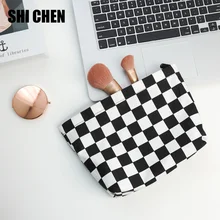 2022 New Senior Sense Black and White Check Makeup Bag Large Capacity Makeup Brush Bag Storage Bag Portable Toiletries Bag
2022 New Senior Sense Black and White Check Makeup Bag Large Capacity Makeup Brush Bag Storage Bag Portable Toiletries Bag