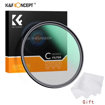 K & F 컨셉 블랙 미스트 확산 렌즈 필터 1/4, 1/8 멀티 코팅, 니콘 소니 캐논 카메라용, 49mm, 52mm, 58mm, 67mm, 72mm, 77mm, 82mm
