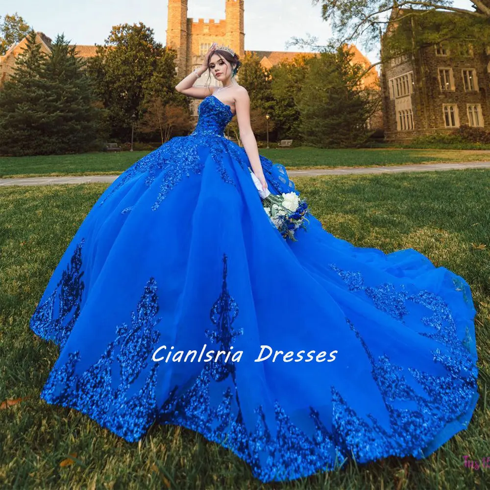 Royal Blue Detachable Sleeve Quinceanera Dress Ball Gown Sweetheart Sequined Appliques Corset Vestidos De Quinceañera
Royal Blue Detachable Sleeve Quinceanera Dress Ball Gown Sweetheart Sequined Appliques Corset Vestidos De Quinceañera