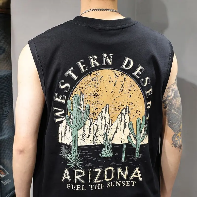 American street fashion sports vest men's loose personality handsome ins printed waistcoat summer ice silk sleeveless T-shirts
American street fashion sports vest men's loose personality handsome ins printed waistcoat summer ice silk sleeveless T-shirts