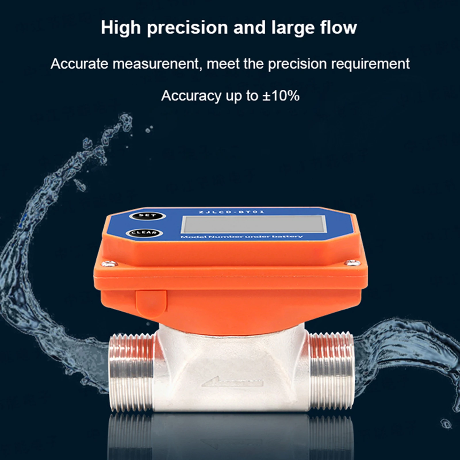 

Water Flowmeter DN25 Digital Display Flow Sensor Acid Alkali Resistance Flow Meter for Farmland Irrigation for farmland irrigati
