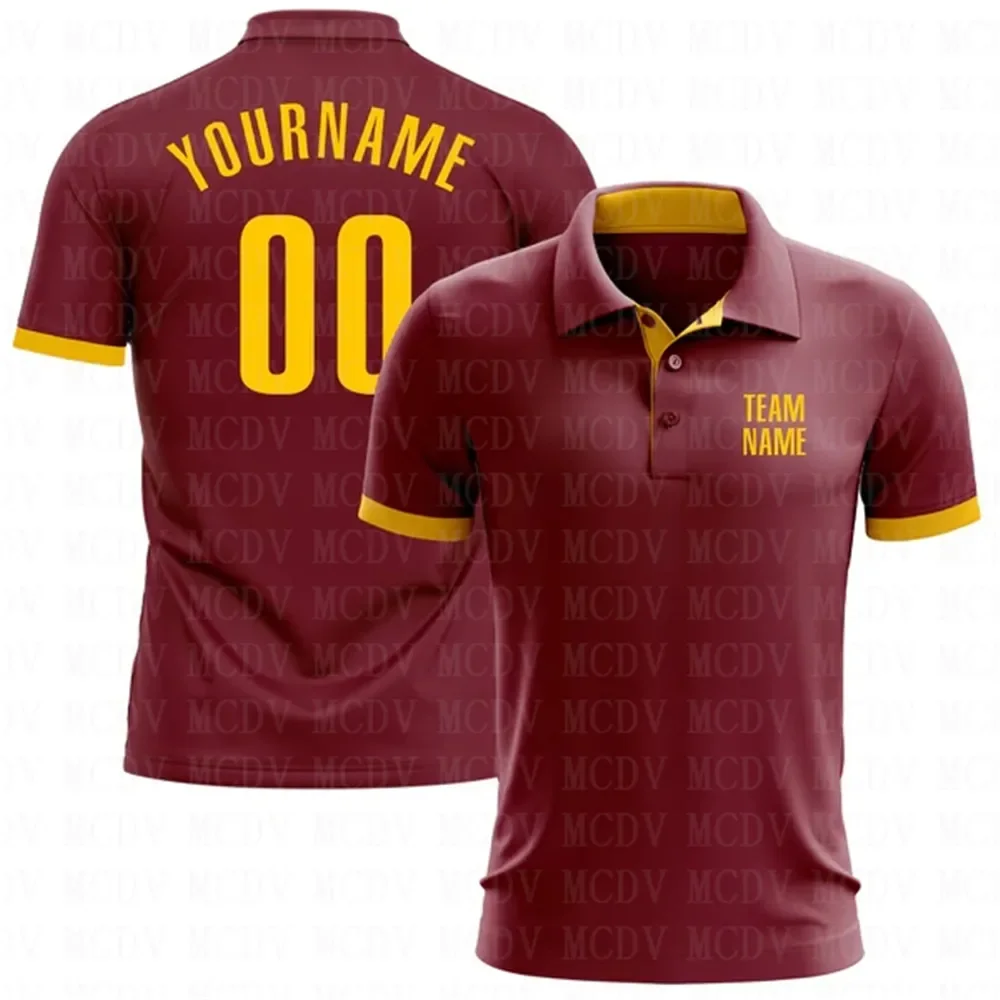 Custom Crimson Yellow Performance Golf Polo Shirt 3D Printed Golf Polo Oversized Shirt Summer Sports Tops
Custom Crimson Yellow Performance Golf Polo Shirt 3D Printed Golf Polo Oversized Shirt Summer Sports Tops