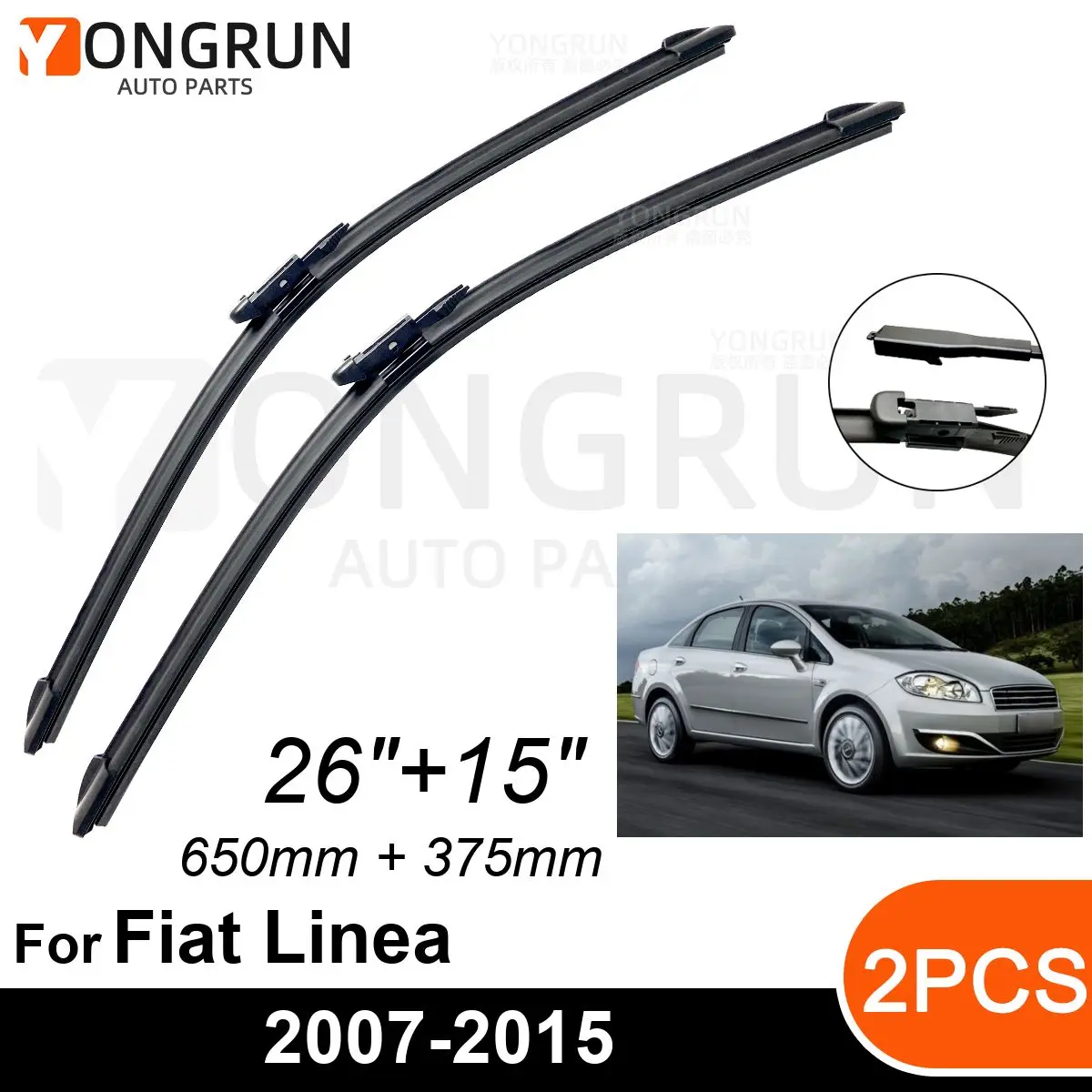 Car Front Windshield Wipers For Fiat Linea 2007-2015 Wiper Blade Rubber 26"+15" Car Windshield Windscreen Accessories
Car Front Windshield Wipers For Fiat Linea 2007-2015 Wiper Blade Rubber 26"+15" Car Windshield Windscreen Accessories