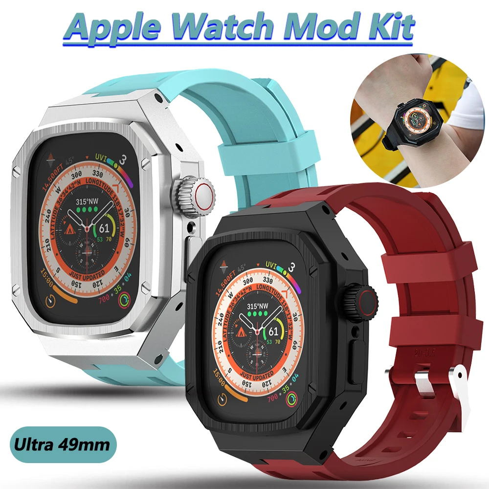 Ultra 49Mm Metal Modification Kit Stainless Steel Case for Apple Watch 8 7 Rubber Strap Sport Smartwatch Band Accessories
Ultra 49Mm Metal Modification Kit Stainless Steel Case for Apple Watch 8 7 Rubber Strap Sport Smartwatch Band Accessories