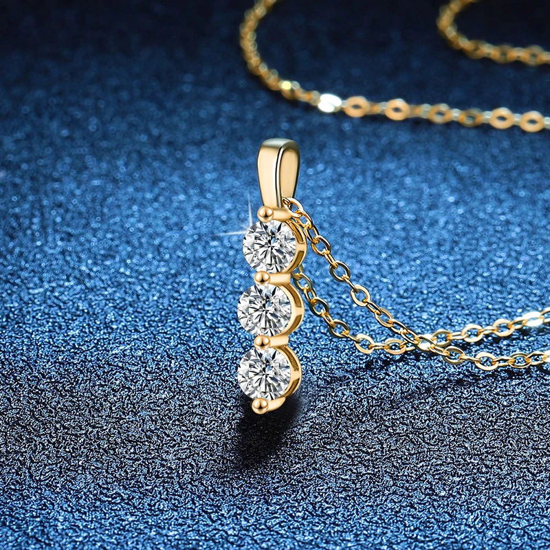 NeeTim 4mm Moissanite Necklace for Women Lab Diamond S925 Sterling Silver With Yellow Gold Plated Wedding Pendant GRA Necklaces 3 S667e209f7c1e433790a590c8e1b9dd4dN