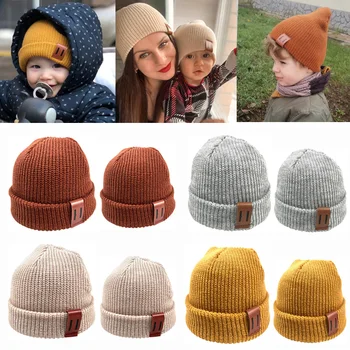 Knit Mother Kids Hat Baby Beanie for Boys Winter Baby Girl Hats Children Cap Infant Bonnet Toddler Accessories 1PC