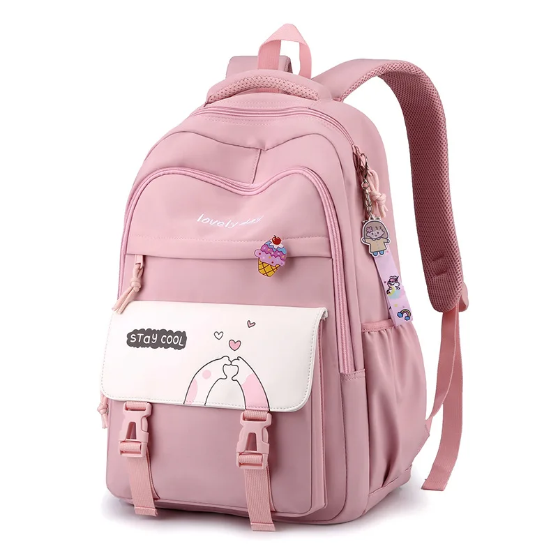 

Middle Student School Bags for Teenager Girls Cute Primary School Backpack Women Campus Bookbags