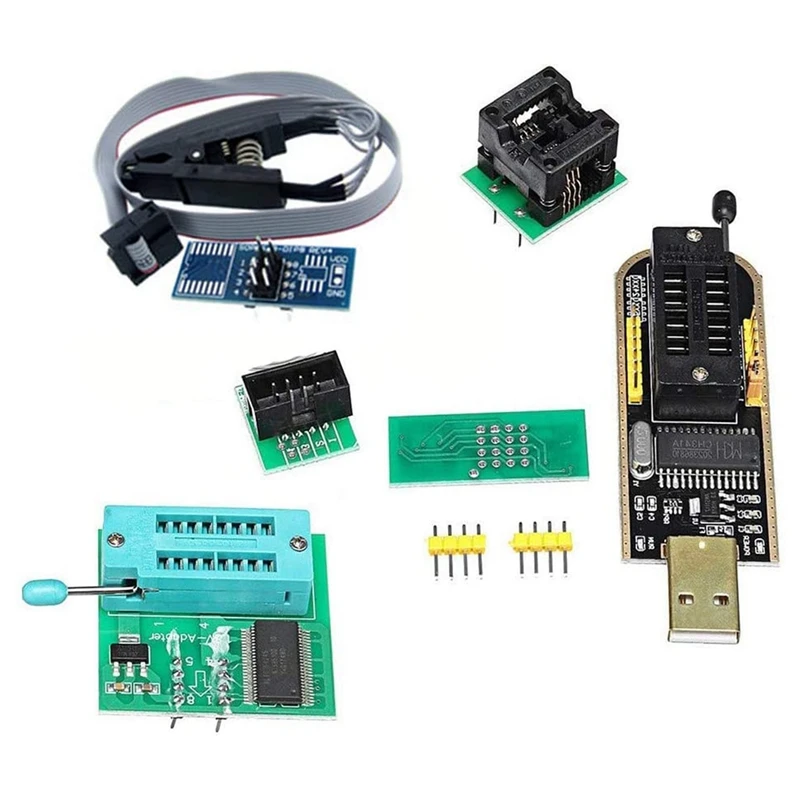 USB-программатор EEPROM CH341A 24 25 + зажим SOIC8 SOP8 + переходник SPI Flash 1,8 в + SOP8 SOIC8 на DIP8
USB-программатор EEPROM CH341A 24 25 + зажим SOIC8 SOP8 + переходник SPI Flash 1,8 в + SOP8 SOIC8 на DIP8